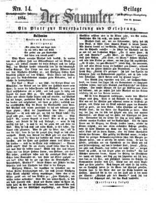 Der Sammler (Augsburger Abendzeitung) Mittwoch 22. Februar 1854