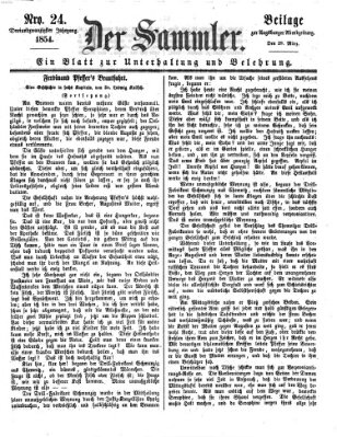 Der Sammler (Augsburger Abendzeitung) Mittwoch 29. März 1854