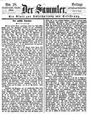 Der Sammler (Augsburger Abendzeitung) Mittwoch 12. April 1854