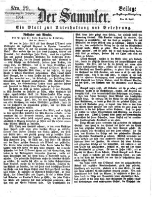 Der Sammler (Augsburger Abendzeitung) Mittwoch 19. April 1854