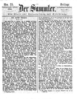 Der Sammler (Augsburger Abendzeitung) Mittwoch 10. Mai 1854