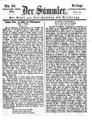 Der Sammler (Augsburger Abendzeitung) Samstag 22. Juli 1854