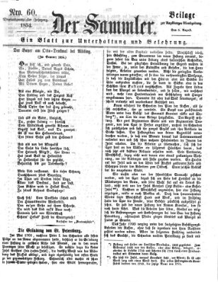 Der Sammler (Augsburger Abendzeitung) Samstag 5. August 1854