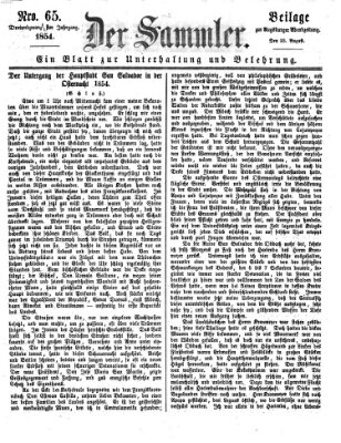 Der Sammler (Augsburger Abendzeitung) Mittwoch 23. August 1854