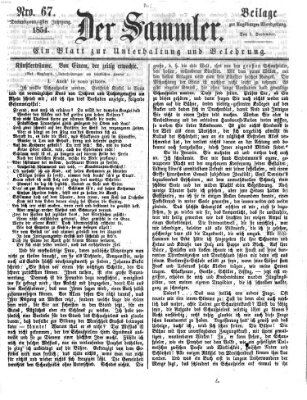 Der Sammler (Augsburger Abendzeitung) Samstag 2. September 1854