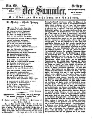 Der Sammler (Augsburger Abendzeitung) Samstag 9. September 1854