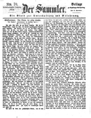 Der Sammler (Augsburger Abendzeitung) Mittwoch 13. September 1854