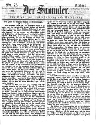 Der Sammler (Augsburger Abendzeitung) Samstag 30. September 1854