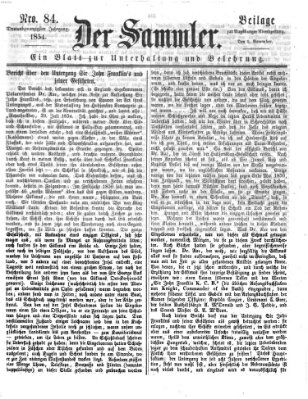 Der Sammler (Augsburger Abendzeitung) Mittwoch 1. November 1854