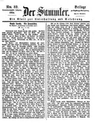 Der Sammler (Augsburger Abendzeitung) Samstag 18. November 1854