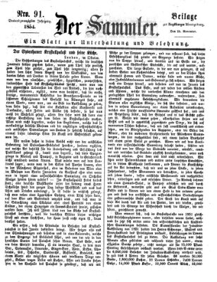 Der Sammler (Augsburger Abendzeitung) Samstag 25. November 1854