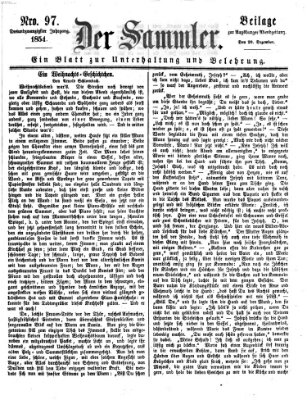 Der Sammler (Augsburger Abendzeitung) Mittwoch 20. Dezember 1854