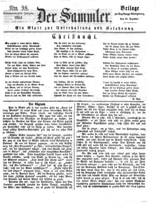 Der Sammler (Augsburger Abendzeitung) Samstag 23. Dezember 1854