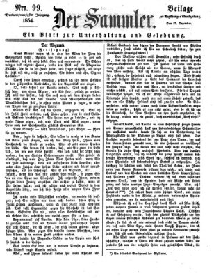 Der Sammler (Augsburger Abendzeitung) Mittwoch 27. Dezember 1854