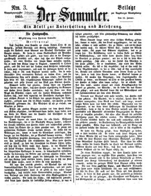 Der Sammler (Augsburger Abendzeitung) Mittwoch 10. Januar 1855