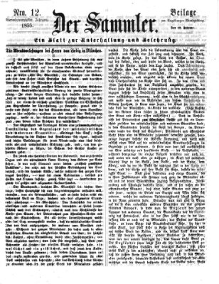 Der Sammler (Augsburger Abendzeitung) Samstag 10. Februar 1855