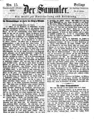 Der Sammler (Augsburger Abendzeitung) Samstag 24. Februar 1855