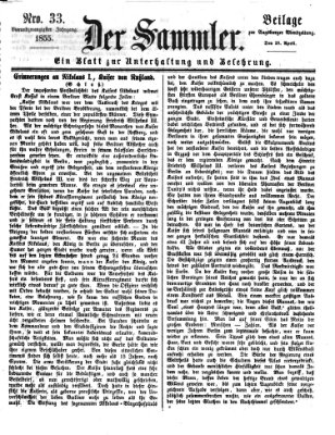 Der Sammler (Augsburger Abendzeitung) Samstag 28. April 1855