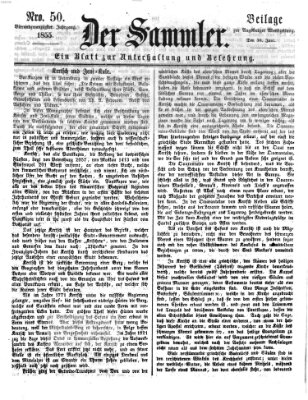 Der Sammler (Augsburger Abendzeitung) Samstag 30. Juni 1855