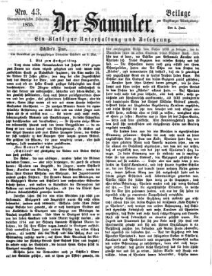 Der Sammler (Augsburger Abendzeitung) Samstag 2. Juni 1855