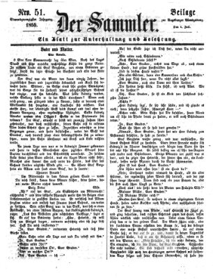 Der Sammler (Augsburger Abendzeitung) Mittwoch 4. Juli 1855