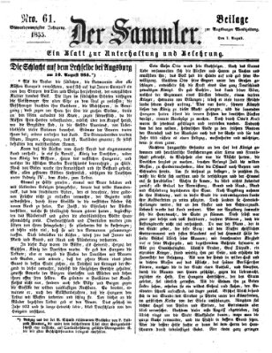 Der Sammler (Augsburger Abendzeitung) Dienstag 7. August 1855