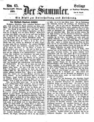 Der Sammler (Augsburger Abendzeitung) Mittwoch 22. August 1855