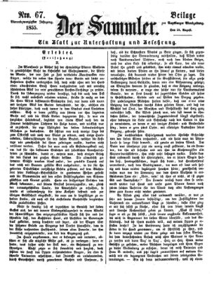 Der Sammler (Augsburger Abendzeitung) Mittwoch 29. August 1855