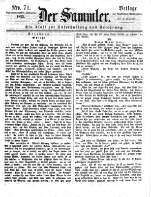 Der Sammler (Augsburger Abendzeitung) Mittwoch 12. September 1855