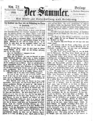 Der Sammler (Augsburger Abendzeitung) Samstag 15. September 1855