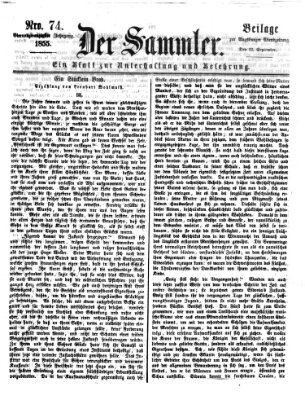 Der Sammler (Augsburger Abendzeitung) Samstag 22. September 1855