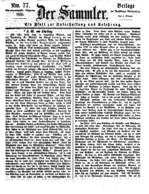 Der Sammler (Augsburger Abendzeitung) Donnerstag 4. Oktober 1855