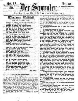 Der Sammler (Augsburger Abendzeitung) Mittwoch 10. Oktober 1855