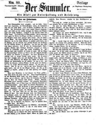 Der Sammler (Augsburger Abendzeitung) Samstag 13. Oktober 1855