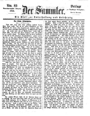 Der Sammler (Augsburger Abendzeitung) Mittwoch 14. November 1855