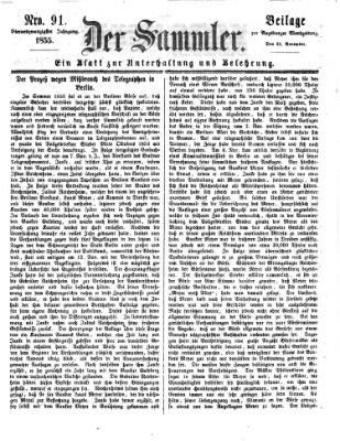 Der Sammler (Augsburger Abendzeitung) Samstag 24. November 1855