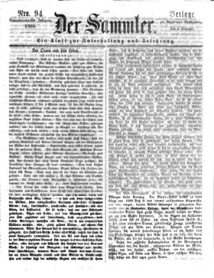 Der Sammler (Augsburger Abendzeitung) Mittwoch 5. Dezember 1855