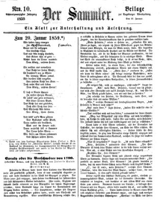 Der Sammler (Augsburger Abendzeitung) Donnerstag 27. Januar 1859