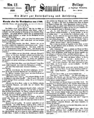 Der Sammler (Augsburger Abendzeitung) Dienstag 1. Februar 1859