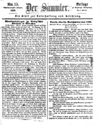 Der Sammler (Augsburger Abendzeitung) Dienstag 8. Februar 1859