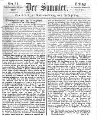 Der Sammler (Augsburger Abendzeitung) Dienstag 22. Februar 1859