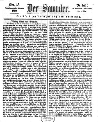 Der Sammler (Augsburger Abendzeitung) Samstag 5. März 1859