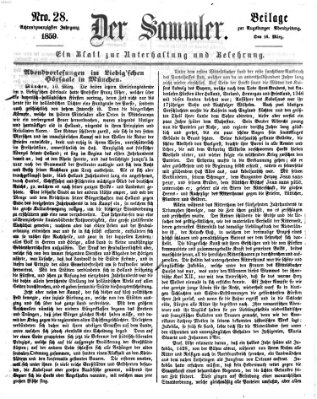 Der Sammler (Augsburger Abendzeitung) Mittwoch 16. März 1859