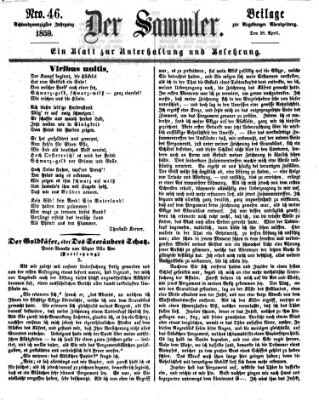 Der Sammler (Augsburger Abendzeitung) Donnerstag 28. April 1859