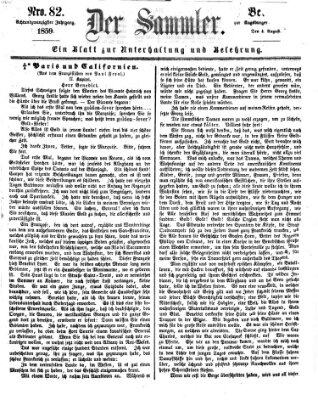 Der Sammler (Augsburger Abendzeitung) Donnerstag 4. August 1859