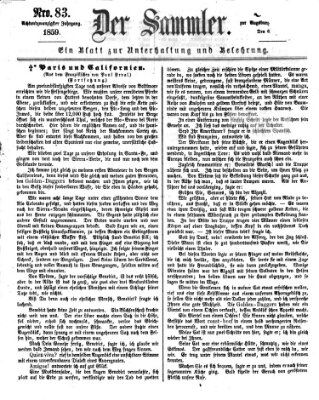 Der Sammler (Augsburger Abendzeitung) Samstag 6. August 1859