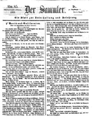 Der Sammler (Augsburger Abendzeitung) Donnerstag 11. August 1859