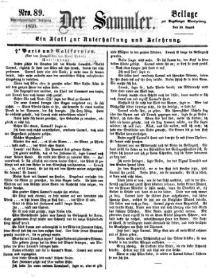 Der Sammler (Augsburger Abendzeitung) Samstag 20. August 1859