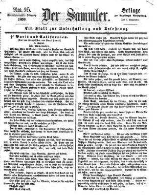 Der Sammler (Augsburger Abendzeitung) Samstag 3. September 1859