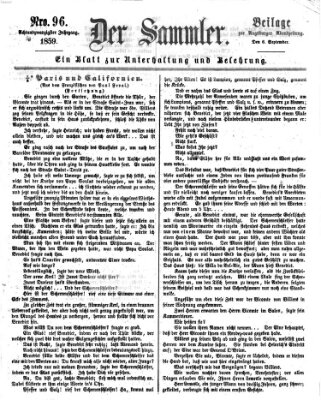 Der Sammler (Augsburger Abendzeitung) Dienstag 6. September 1859